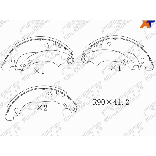 Колодки тормозные барабан RENAULT LOGAN 04-/SANDERO 09- без ABS SAT