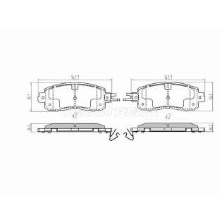 Колодки тормозные перед NISSAN TEANA J33 RUS 14- SAT