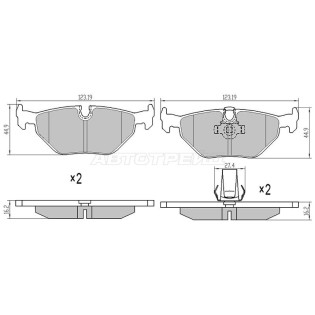 Колодки тормозные зад BMW 5 E39 95-03/ALPINA B10 E39 96-04 SAT