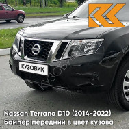Бампер передний в цвет кузова Nissan Terrano D10 (2014-2022) под птф Z11 - ENIGMA BLACK - Чёрный