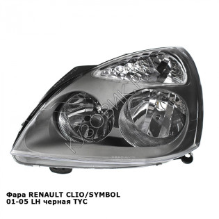 Фара RENAULT CLIO/SYMBOL 01-05 лев черная TYC